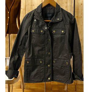 J.Crew Oilcloth Waxed Cotton Preppy Cabin Chic‎ Utility Field Jacket XXS